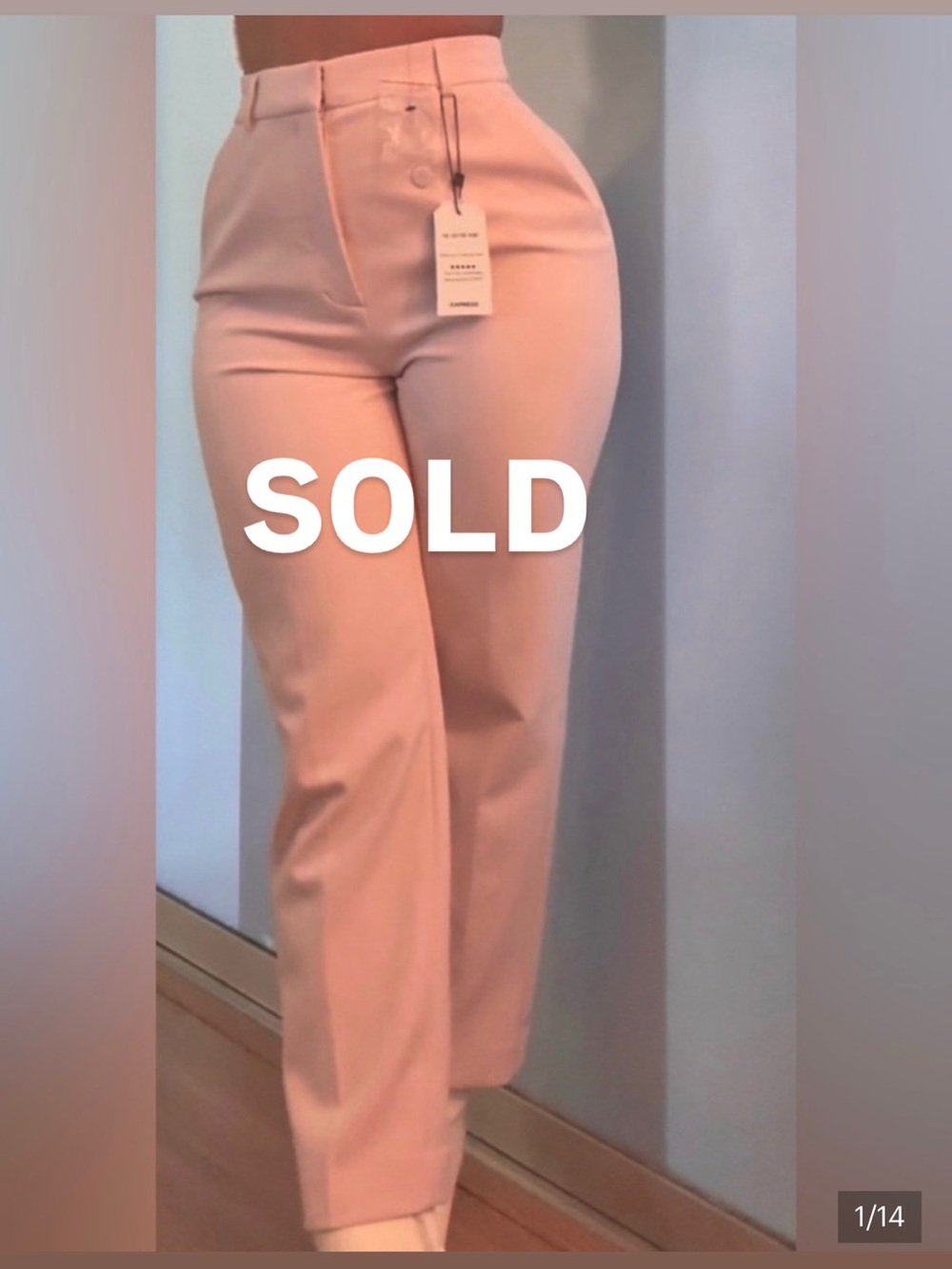 Express High-Rise Tailored Pink Stylish Pants 💕
